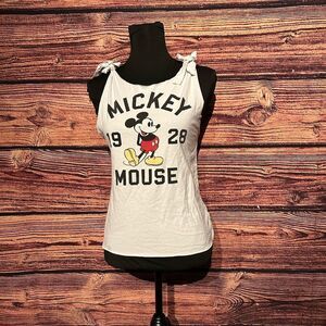 Disney Mickey Mouse Women's Medium White Shirt Top Blouse Customized Open Back